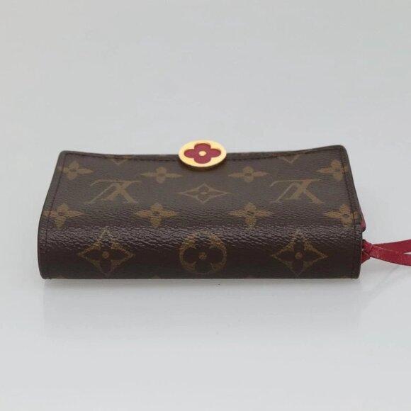 LOUIS VUITTON Monogram Portefeuille Flor Compact Wallet Fuchsia M64588 LV 128881 - Picture 9 of 14